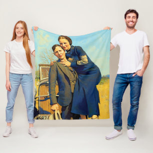 Couverture Polaire Bonnie Parker Clyde Barrow 1933 Peinture Fausse
