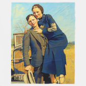 Couverture Polaire Bonnie Parker Clyde Barrow 1933 Peinture Faux (Devant)