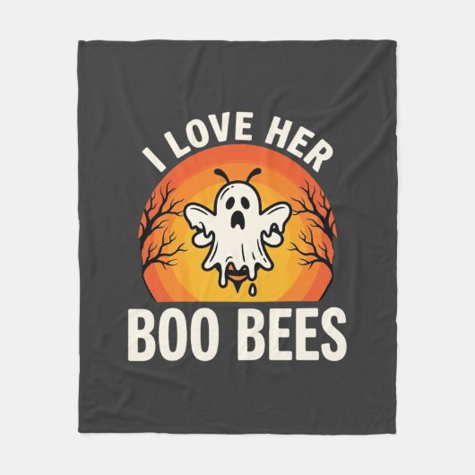 Couverture Polaire Boo Bees Halloween Ghost Bee Drôle Design_1 (Devant)