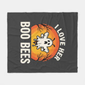 Couverture Polaire Boo Bees Halloween Ghost Bee Drôle Design_1 (Devant (Horizontal))