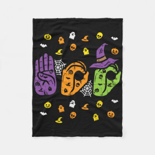 Couverture Polaire Boo Hands American Sign Language Pride Asl Hallowe
