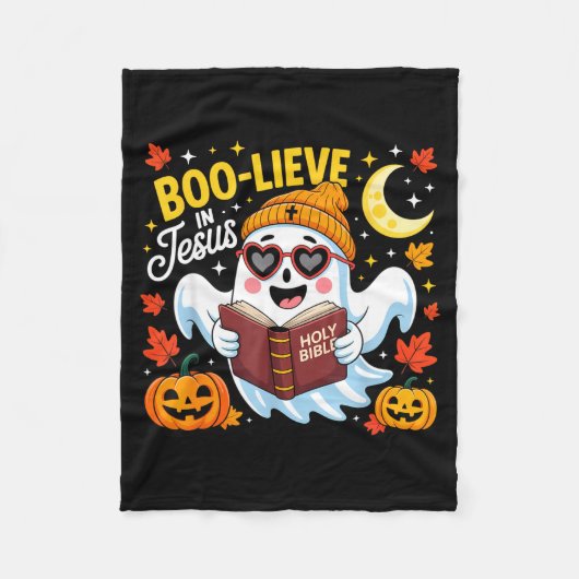 Couverture Polaire Boo-lieve In Jesus Ghost Christian Halloween Funny (Devant)