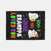 Couverture Polaire Boo-y Or Ghoul Grandpa Loves You Boo Halloween Bab (Devant (Horizontal))