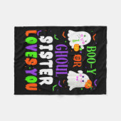 Couverture Polaire Boo-y Or Ghoul Sister Loves You Boo Halloween Baby (Devant (Horizontal))