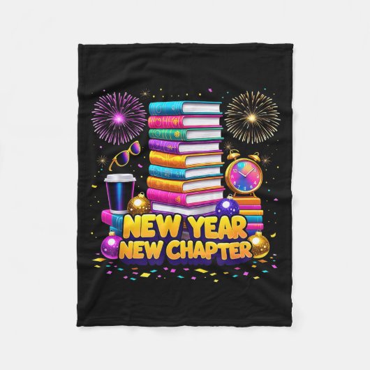 Couverture Polaire Book Lovers Happy New Year Chapter 2026 Bookworm F (Devant)