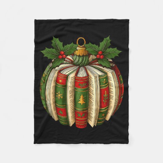 Couverture Polaire Book Ornaments Book Lover Cozy Christmas Teacher L (Devant)