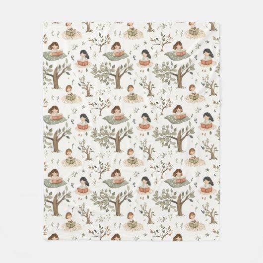 Couverture Polaire Book Worm Girl (Devant)