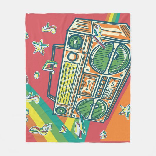 Couverture Polaire Boom Box Funky Conception colorée (Devant)