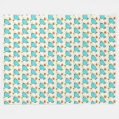 Couverture Polaire Boomerang Atomique Rétro et Starburst Fleece Blanc (Devant (Horizontal))