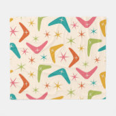 Couverture Polaire Boomerang de style milieu de siècle avec explosion (Devant (Horizontal))