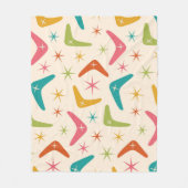 Couverture Polaire Boomerang du milieu du siècle avec Starbursts rétr (Devant)