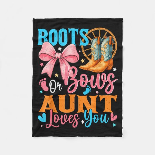 Couverture Polaire Boots Or Bows Aunt Loves You Gender Reveal Family (Devant)