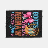 Couverture Polaire Boots Or Bows Memaw Loves You Gender Reveal Family (Devant (Horizontal))