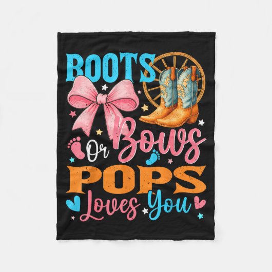 Couverture Polaire Boots Or Bows Ps Loves You Gender Reveal Family (Devant)