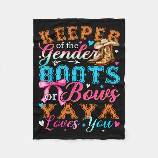 Couverture Polaire Boots Or Bows Yaya Loves You Gender Reveal Family (Devant)