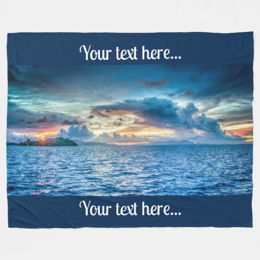 Couverture Polaire Bora Bora Ocean View Photographie (Devant (Horizontal))