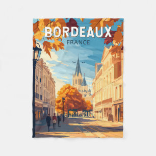 Couverture Polaire Bordeaux France Vineyard Travel Art Vintage