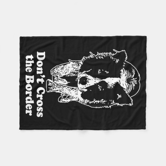 Couverture Polaire Border Collie Dont Cross The Border (Devant (Horizontal))