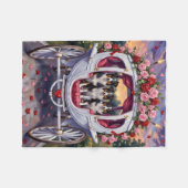 Couverture Polaire Border Collie Saint-Valentin (Devant (Horizontal))