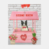 Couverture Polaire Bordure Collie Chien Saint Valentin Baiser Booth (Devant)