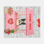 Couverture Polaire Bordure Collie Chien Saint Valentin Baiser Booth (Devant (Horizontal))