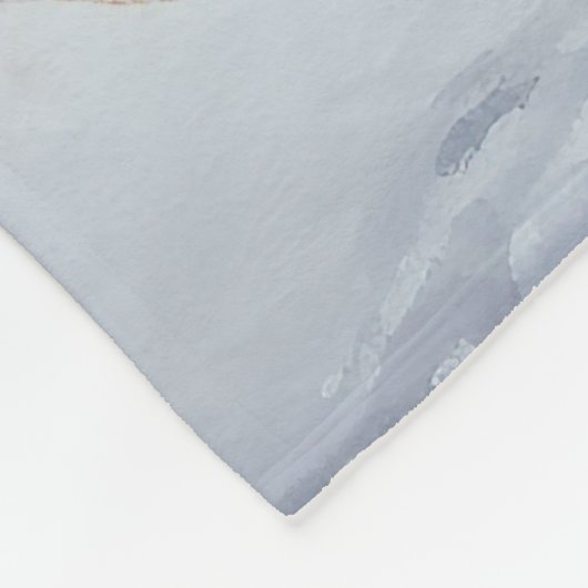 Couverture Polaire Bordure Collie Laisser neiger Noël (Coin)