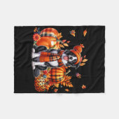 Couverture Polaire Bordure Collie Thanksgiving Leopard Citrouilles Ch (Devant (Horizontal))