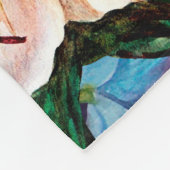 Couverture Polaire Bordure horizontale florale. Lys et delphiniums,  (Coin)