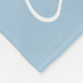 Couverture Polaire Bordure ondulée bleu ciel avec monogramme (Coin)
