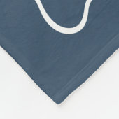 Couverture Polaire Bordure ondulée bleue de lac monogrammée (Coin)