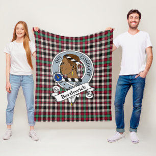 Couverture Polaire Borthwick Ancien Clan Badge Tartan Plaid