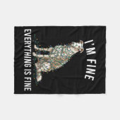 Couverture Polaire Borzoi Christmas I'm Fine Everything Is Fine  (Devant (Horizontal))