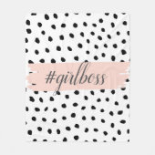 Couverture Polaire Boss et points noirs Pastel Rose moderne (Devant)