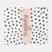 Couverture Polaire Boss et points noirs Pastel Rose moderne (Devant (Horizontal))
