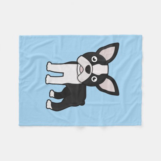 Couverture Polaire Boston mignon Terrier (Devant (Horizontal))