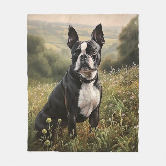 Couverture Polaire Boston Terrier (Devant)