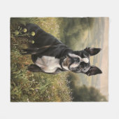 Couverture Polaire Boston Terrier (Devant (Horizontal))