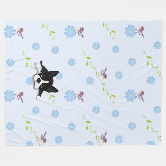 Couverture Polaire Boston Terrier (Devant (Horizontal))