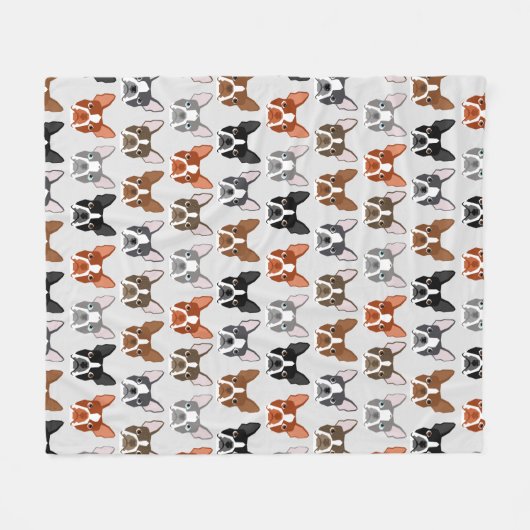 Couverture Polaire Boston Terrier Blanket (Devant (Horizontal))