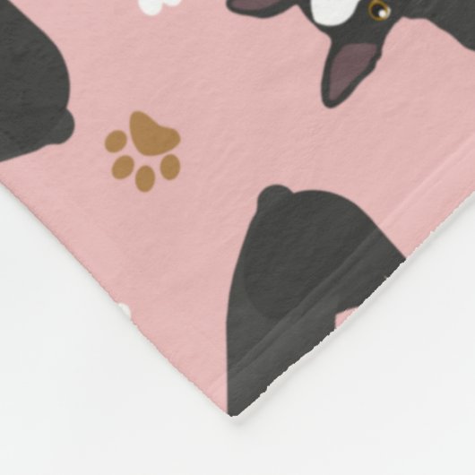 Couverture Polaire Boston Terrier Bones and Paws Fleece Blanket (Coin)