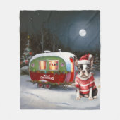 Couverture Polaire Boston Terrier Caravan Christmas Adventure (Devant)