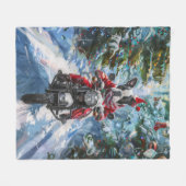 Couverture Polaire Boston Terrier Dog équitation moto Noël (Devant (Horizontal))