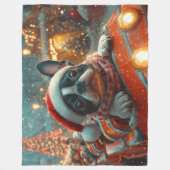 Couverture Polaire Boston Terrier Dog Roller Dessous de verre Noël (Devant)