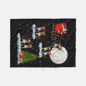 Couverture Polaire Boston Terrier Dog Santa Sleigh Flying Funny Chris (Devant (Horizontal))