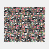 Couverture Polaire Boston Terrier floral - chiens et fleurs (Devant (Horizontal))