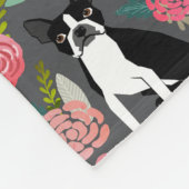 Couverture Polaire Boston Terrier floral - chiens et fleurs (Coin)