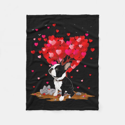Couverture Polaire Boston Terrier Lover Heart Shape Boston Terrier Va (Devant)