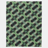 Couverture Polaire Botanical Green and Black (Devant)