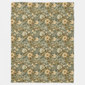 Couverture Polaire Botanical Green Gold Blanket Luxury Pastel Touch (Devant)