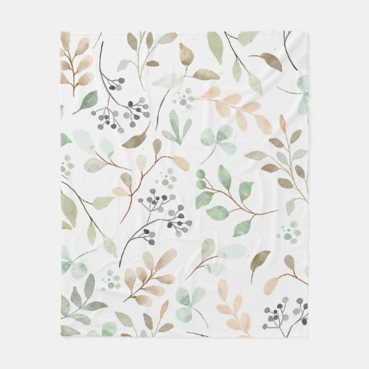 Couverture Polaire Botanical Leaves Fleece Blanket (Devant)
